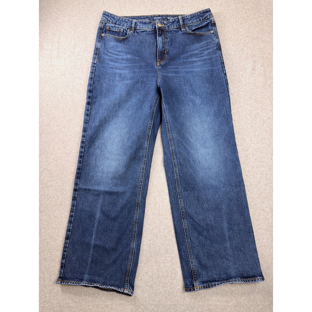 Old Navy Extra High-Rise Wide-Leg Jeans Blue Denim Size 14